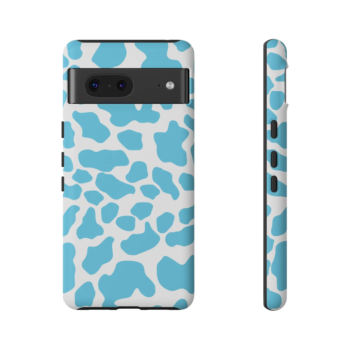 Blue White Cow Print Phone Case Cover - Google Pixel 7 / Matte - Phone Case