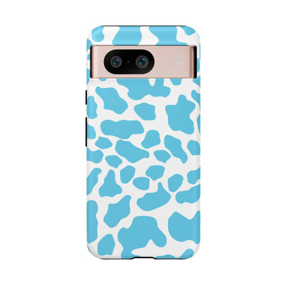 Blue White Cow Print Phone Case Cover - Google Pixel 8 / Matte - Phone Case