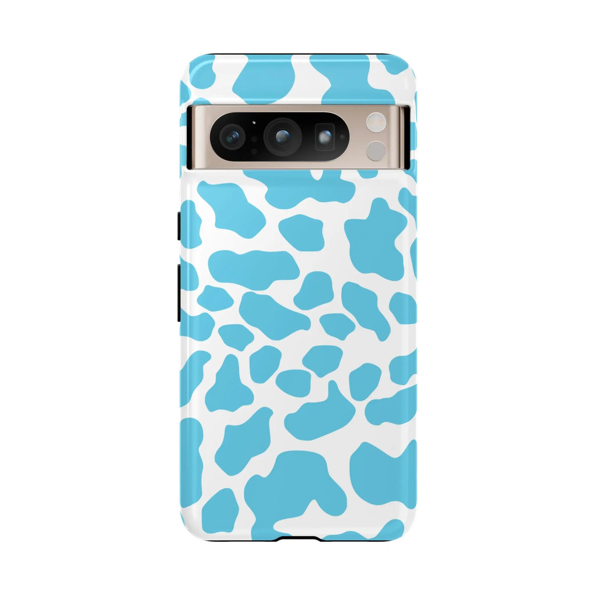 Blue White Cow Print Phone Case Cover - Google Pixel 8 Pro / Glossy - Phone Case