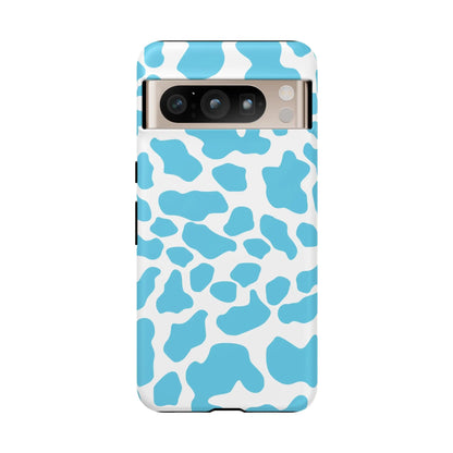 Blue White Cow Print Phone Case Cover - Google Pixel 8 Pro / Matte - Phone Case