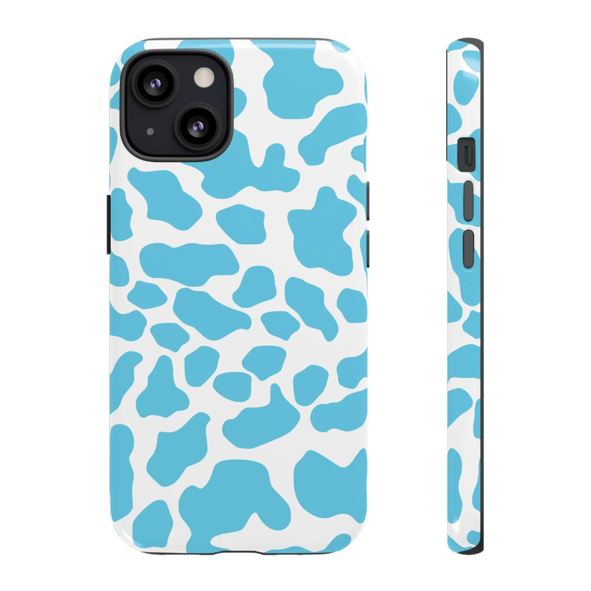 Blue White Cow Print Phone Case Cover - iPhone 13 / Glossy - Phone Case
