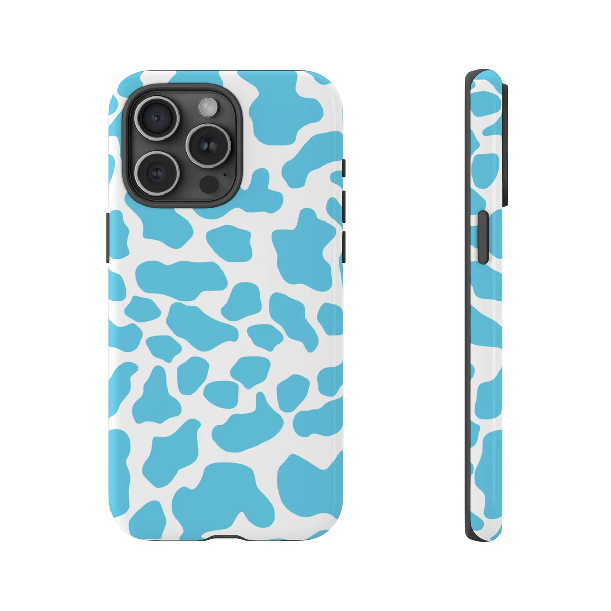 Blue White Cow Print Phone Case Cover - iPhone 15 Pro Max / Glossy - Phone Case
