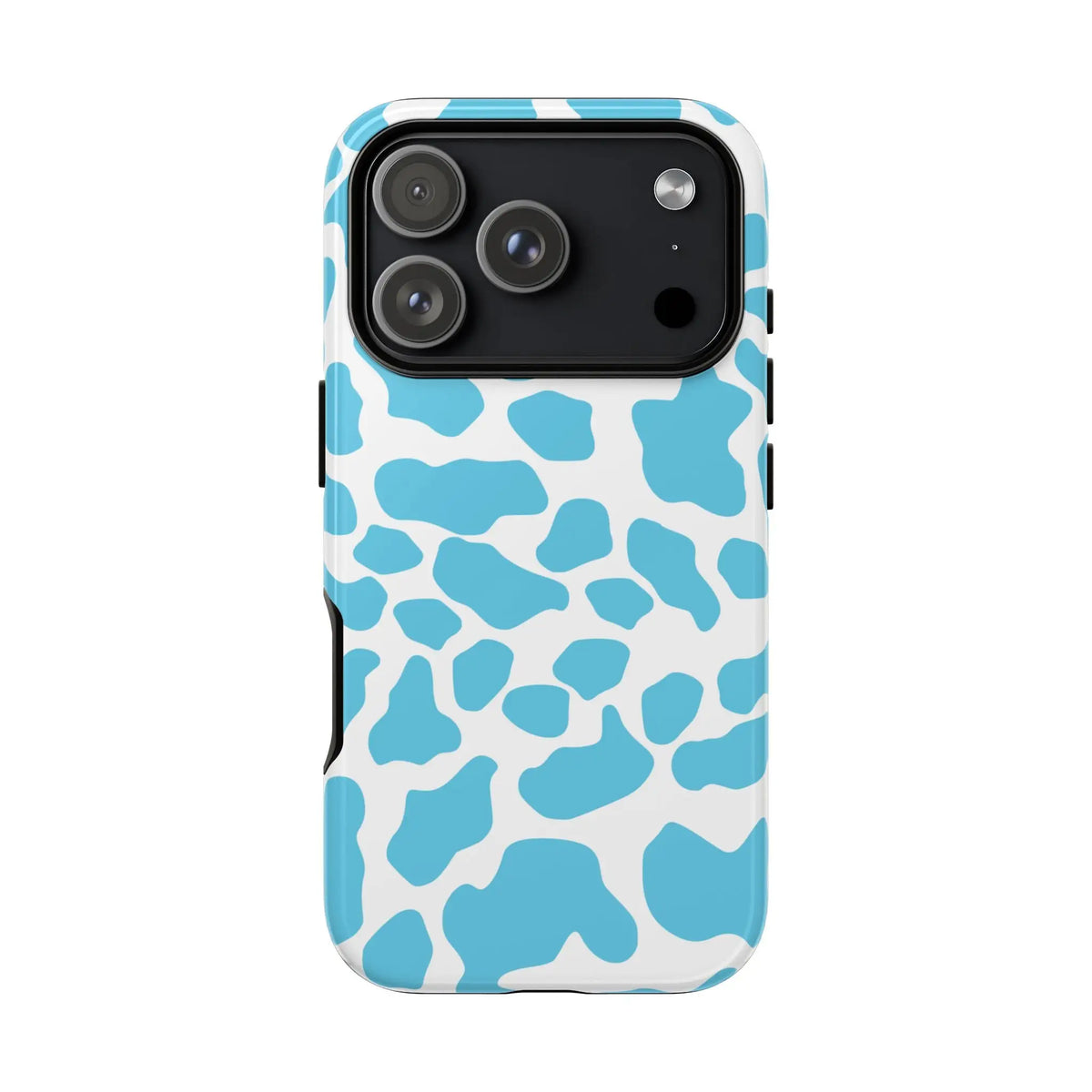 Blue White Cow Print Phone Case Cover - iPhone 17 Pro / Glossy - Phone Case