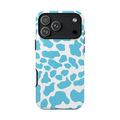Blue White Cow Print Phone Case Cover - iPhone 17 Pro Max / Glossy - Phone Case