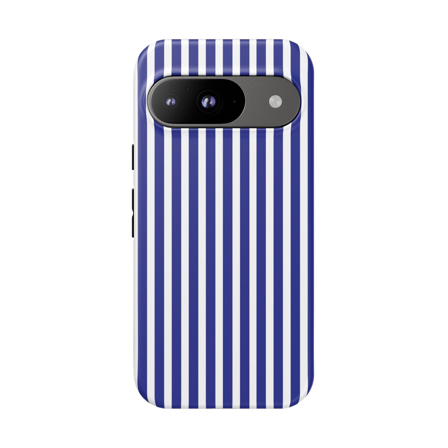 Blue White Striped Tough Phone Case Cover - Google Pixel 9 / Matte - Phone Case