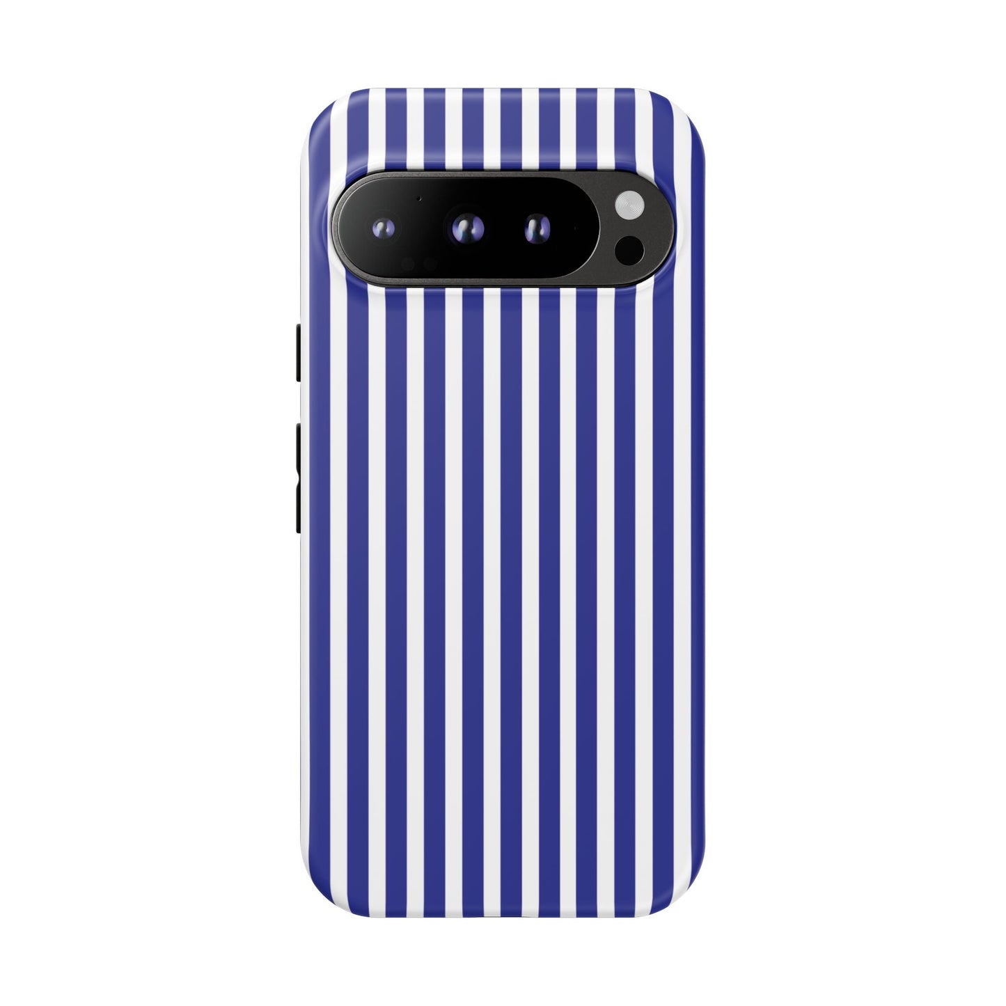 Blue White Striped Tough Phone Case Cover - Google Pixel 9 Pro / Matte - Phone Case