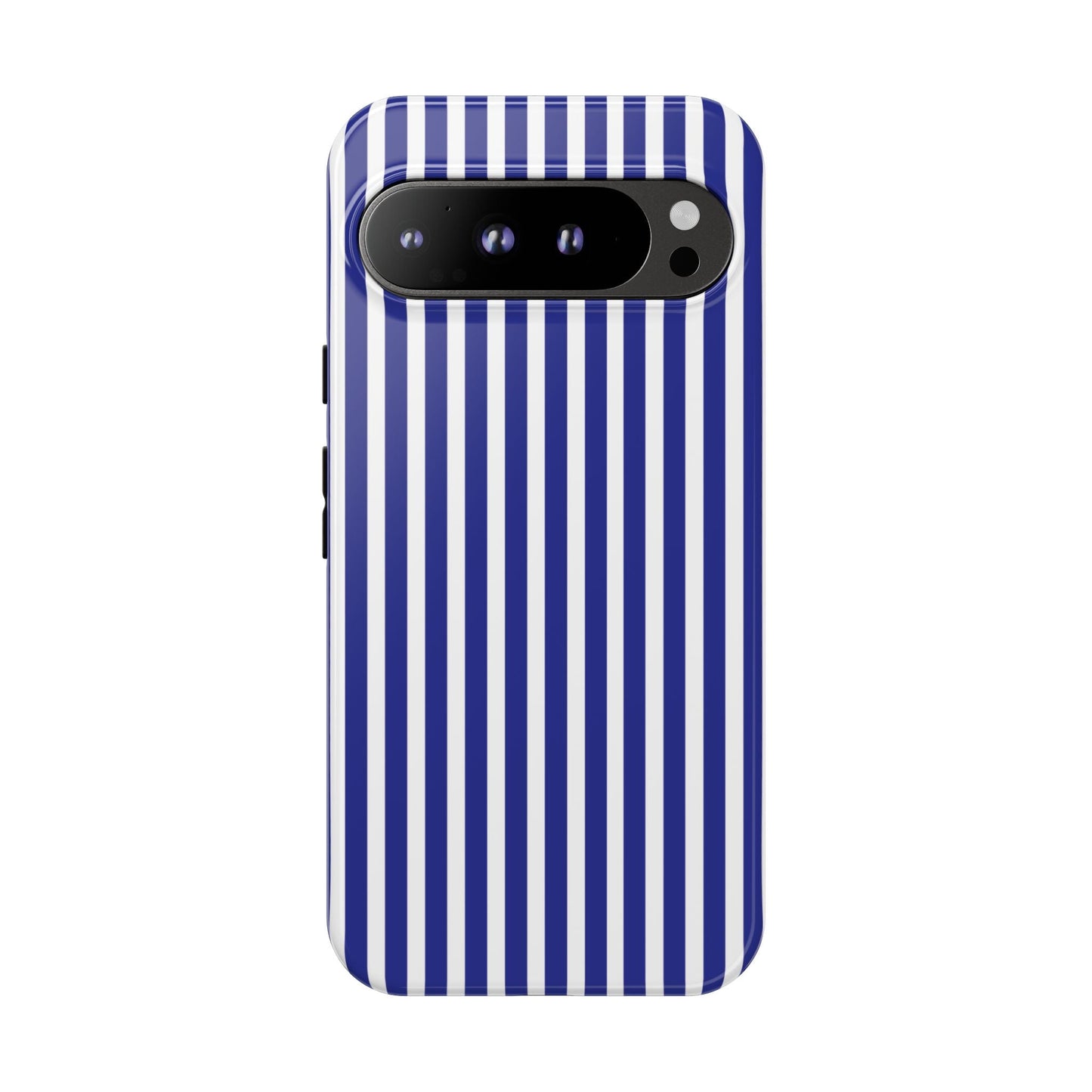 Blue White Striped Tough Phone Case Cover - Google Pixel 9 Pro XL / Glossy - Phone Case