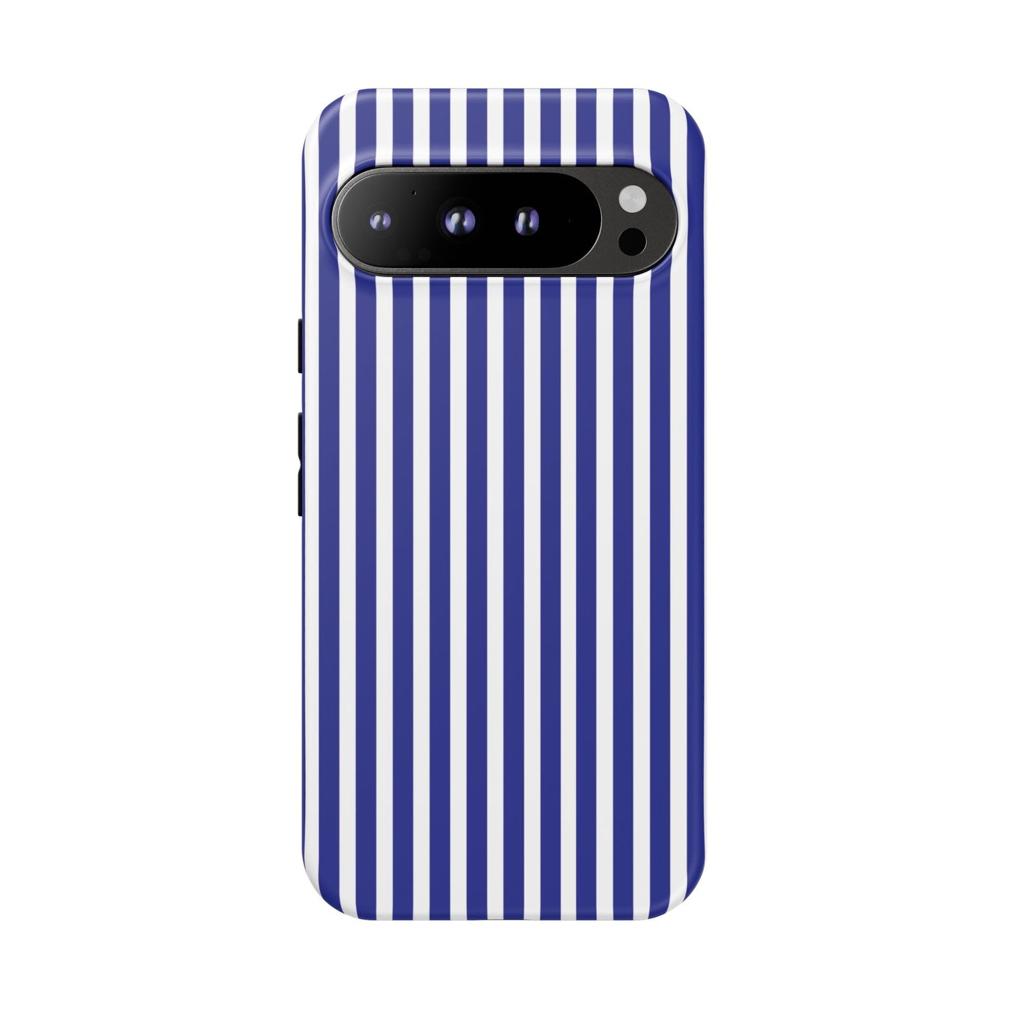 Blue White Striped Tough Phone Case Cover - Google Pixel 9 Pro XL / Matte - Phone Case