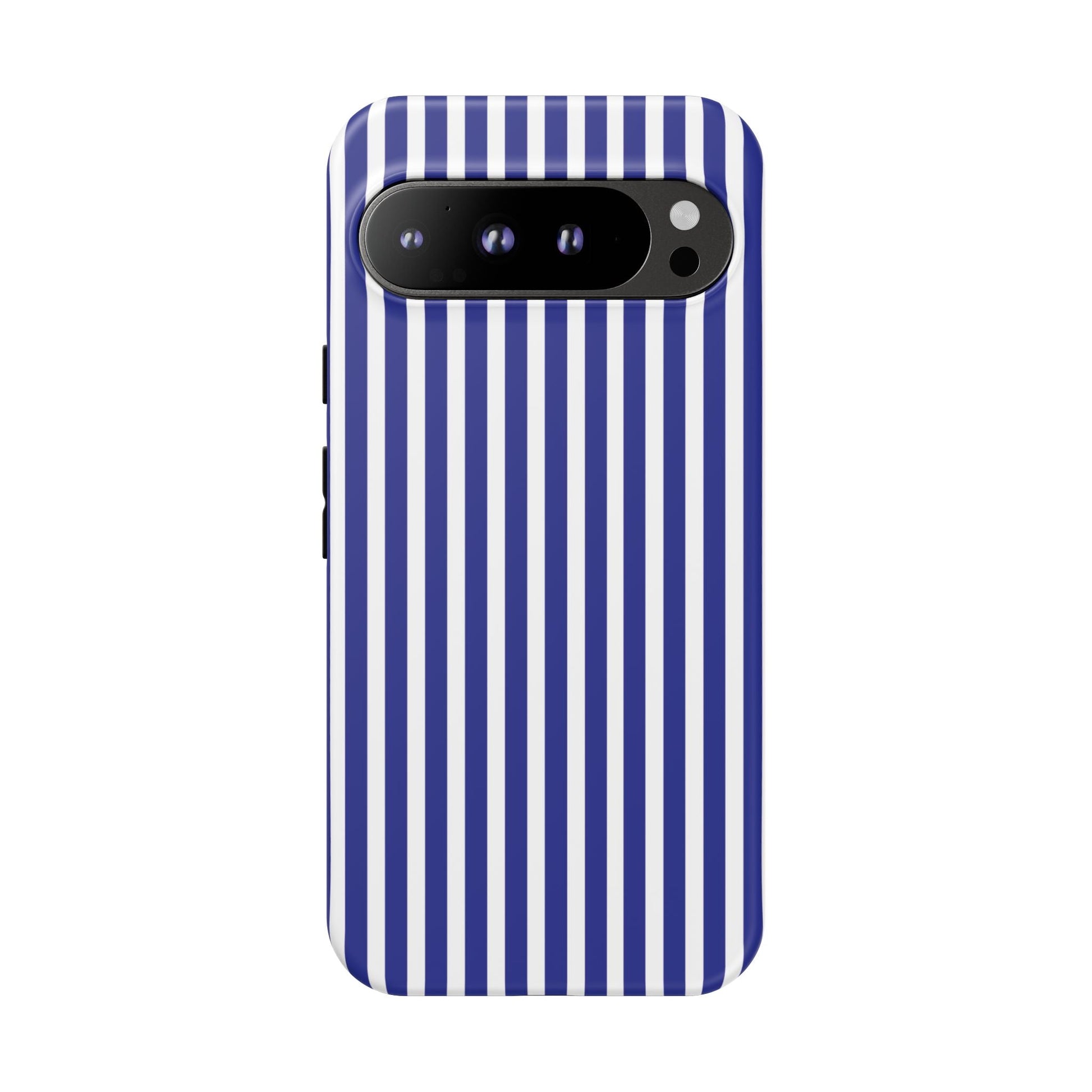 Blue White Striped Tough Phone Case Cover - Google Pixel 9 Pro XL / Matte - Phone Case