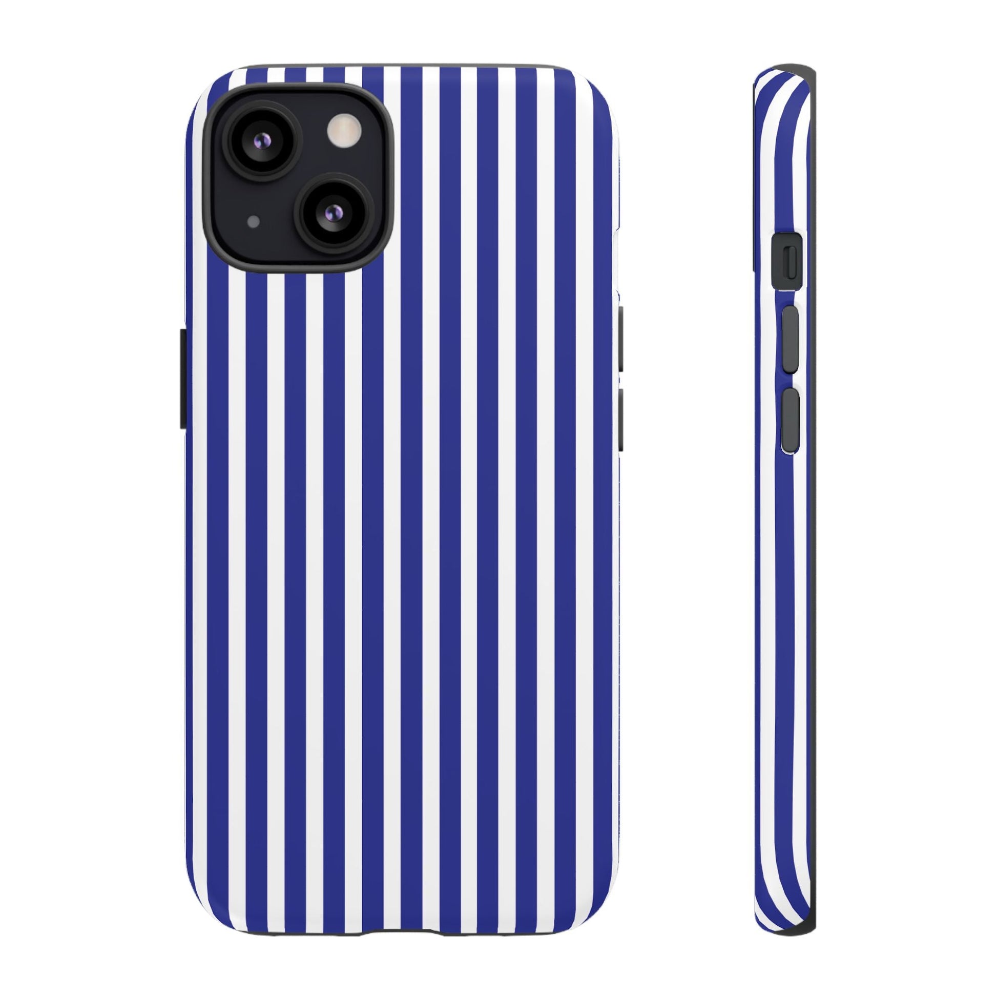 Blue White Striped Tough Phone Case Cover - iPhone 13 / Matte - Phone Case