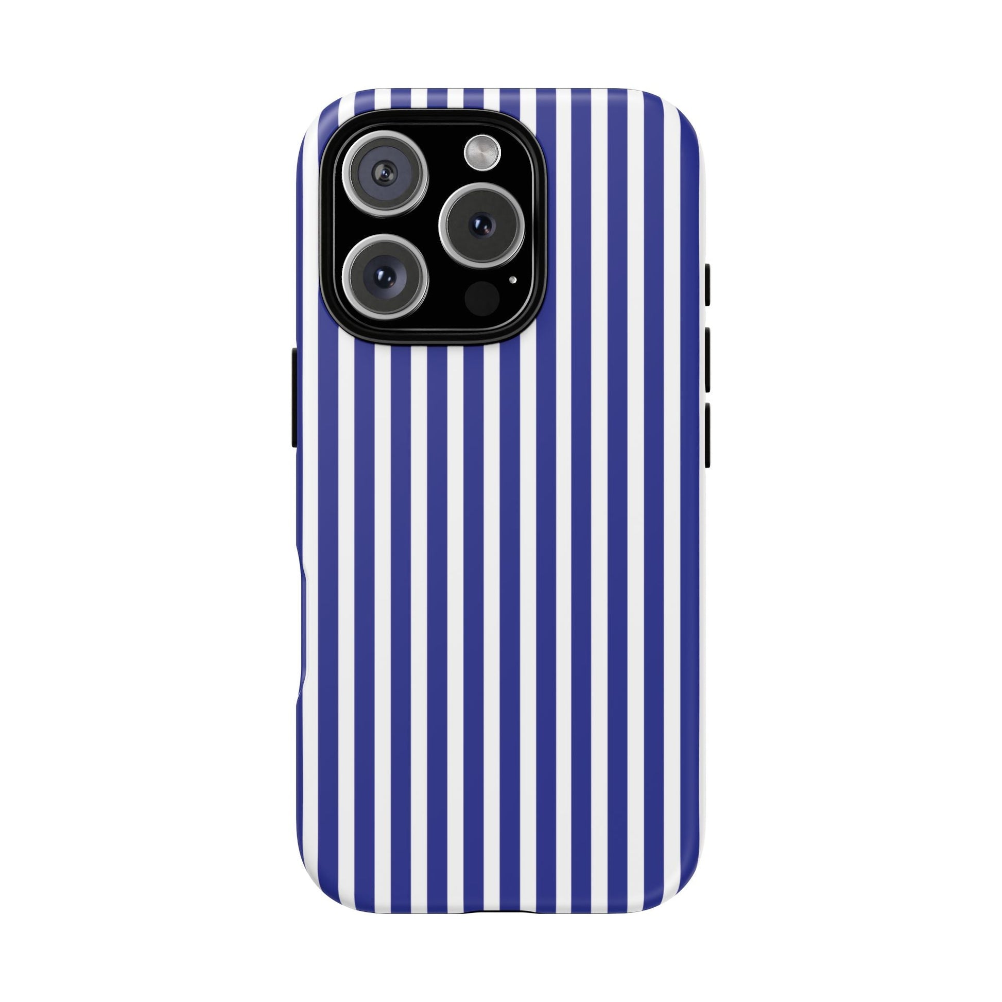 Blue White Striped Tough Phone Case Cover - iPhone 16 Pro / Matte - Phone Case