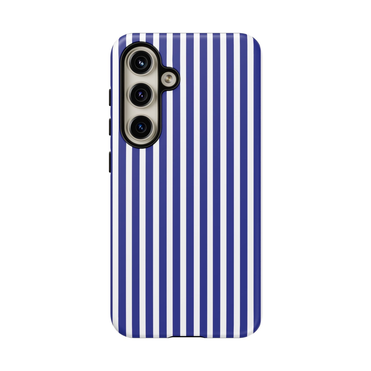 Blue White Striped Tough Phone Case Cover - Samsung Galaxy S24 / Matte - Phone Case