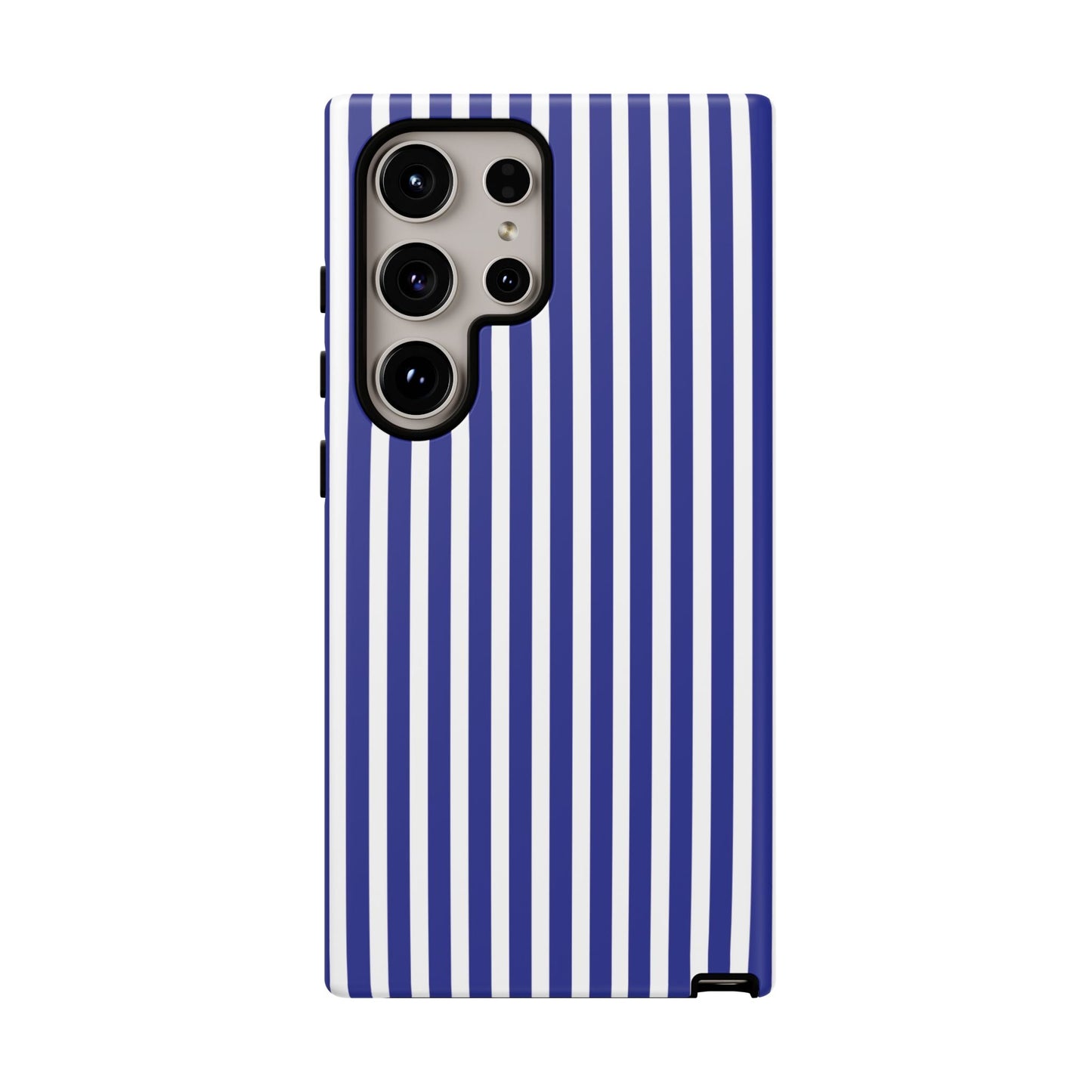 Blue White Striped Tough Phone Case Cover - Samsung Galaxy S24 Ultra / Matte - Phone Case