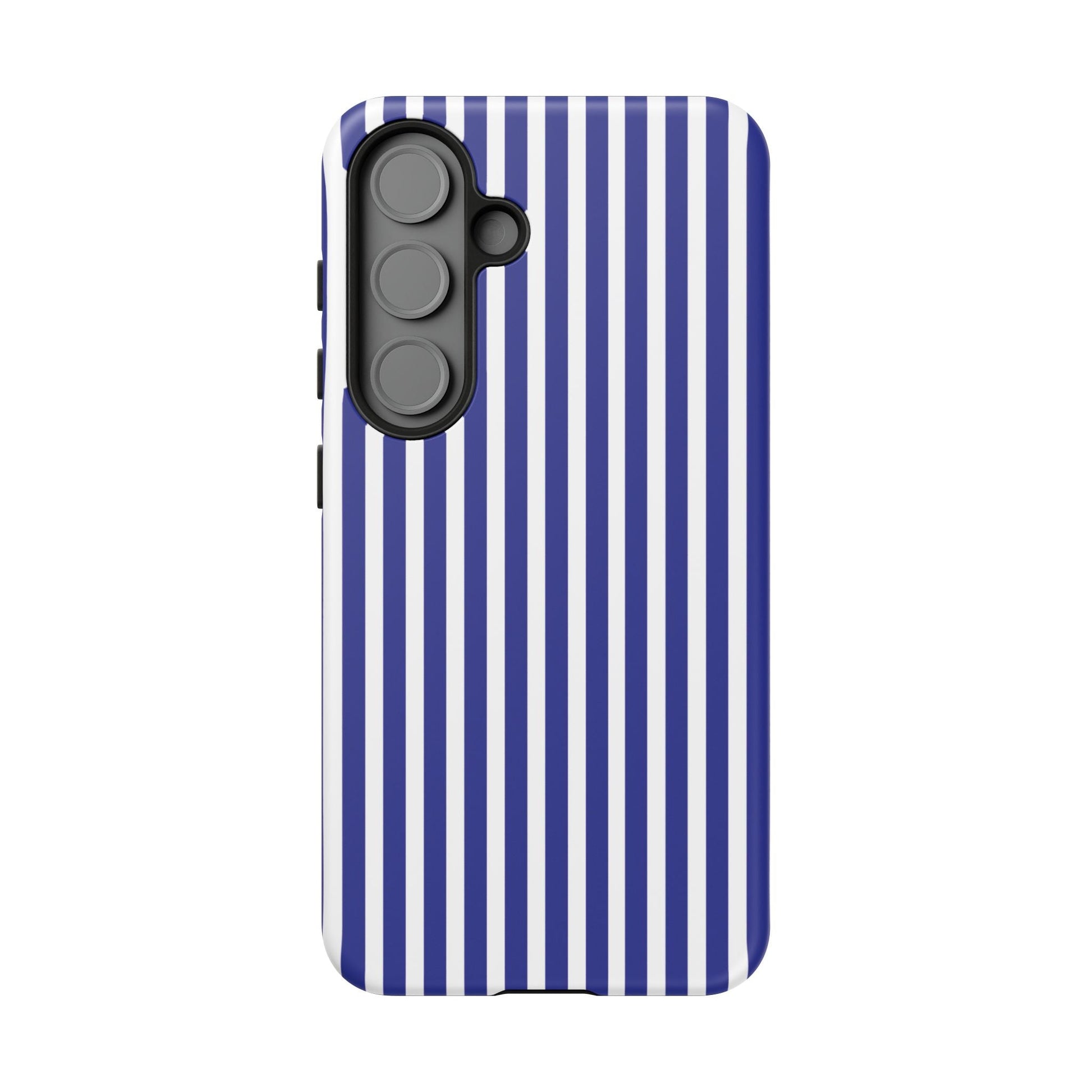 Blue White Striped Tough Phone Case Cover - Samsung Galaxy S25 / Matte - Phone Case