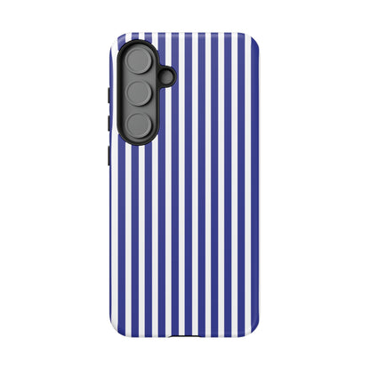 Blue White Striped Tough Phone Case Cover - Samsung Galaxy S25 Plus / Matte - Phone Case