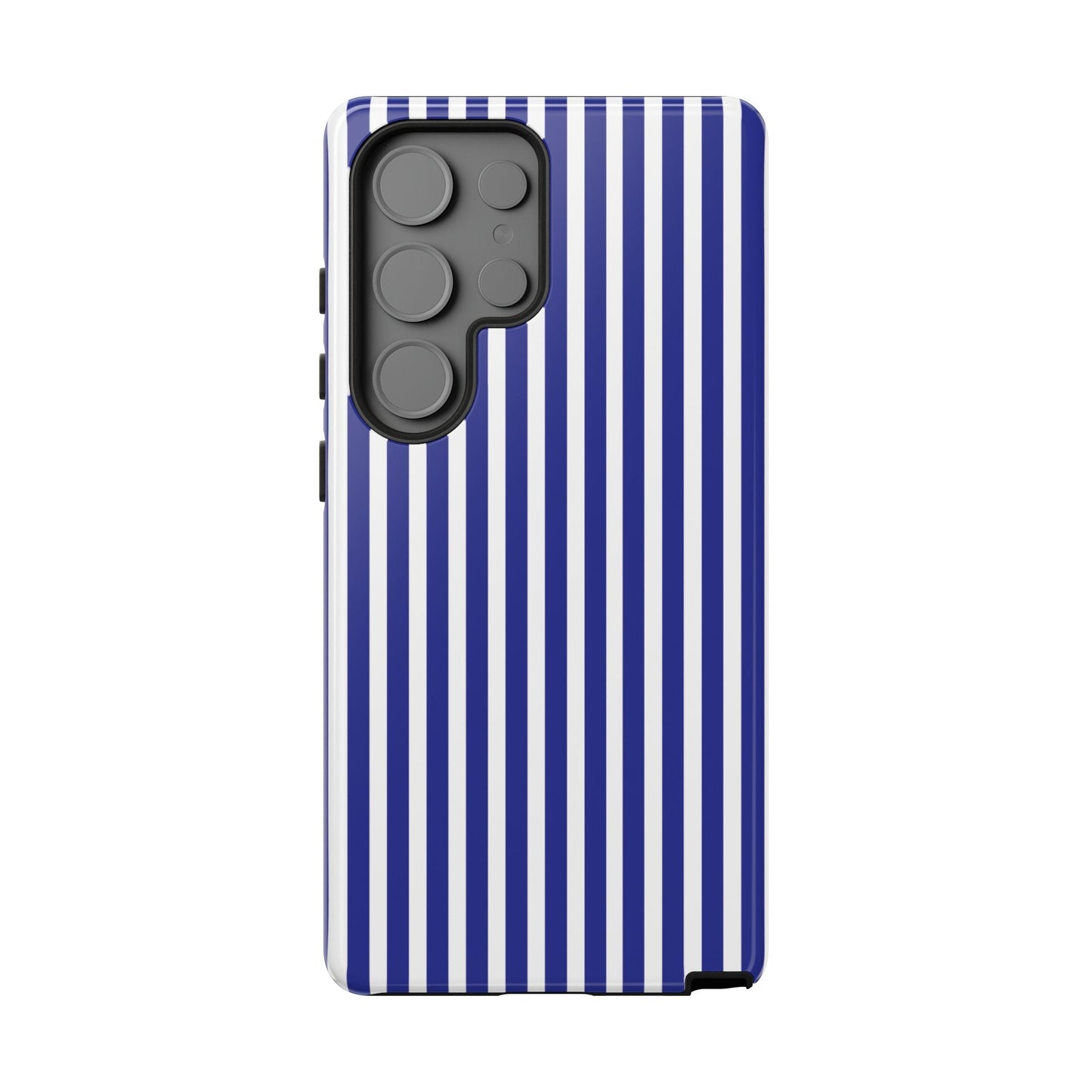 Blue White Striped Tough Phone Case Cover - Samsung Galaxy S25 Ultra / Glossy - Phone Case