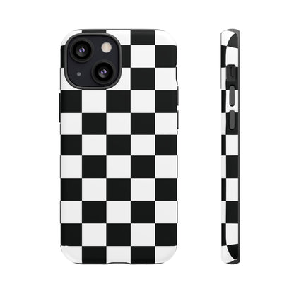 Checkered Protective Phone Cover High Gloss Black iPhone Case - iPhone 13 Mini / Matte - Phone Case