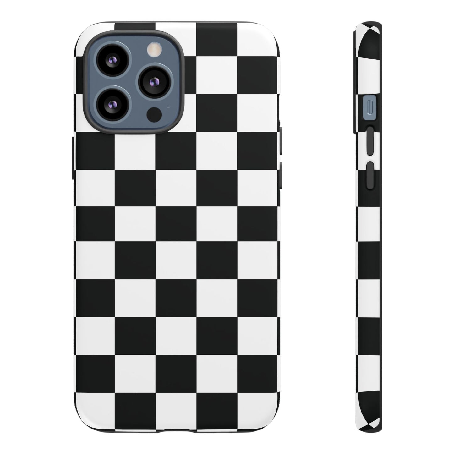 Checkered Protective Phone Cover High Gloss Black iPhone Case - iPhone 13 Pro Max / Matte - Phone Case