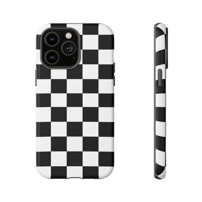 Checkered Protective Phone Cover High Gloss Black iPhone Case - iPhone 14 Pro Max / Matte - Phone Case