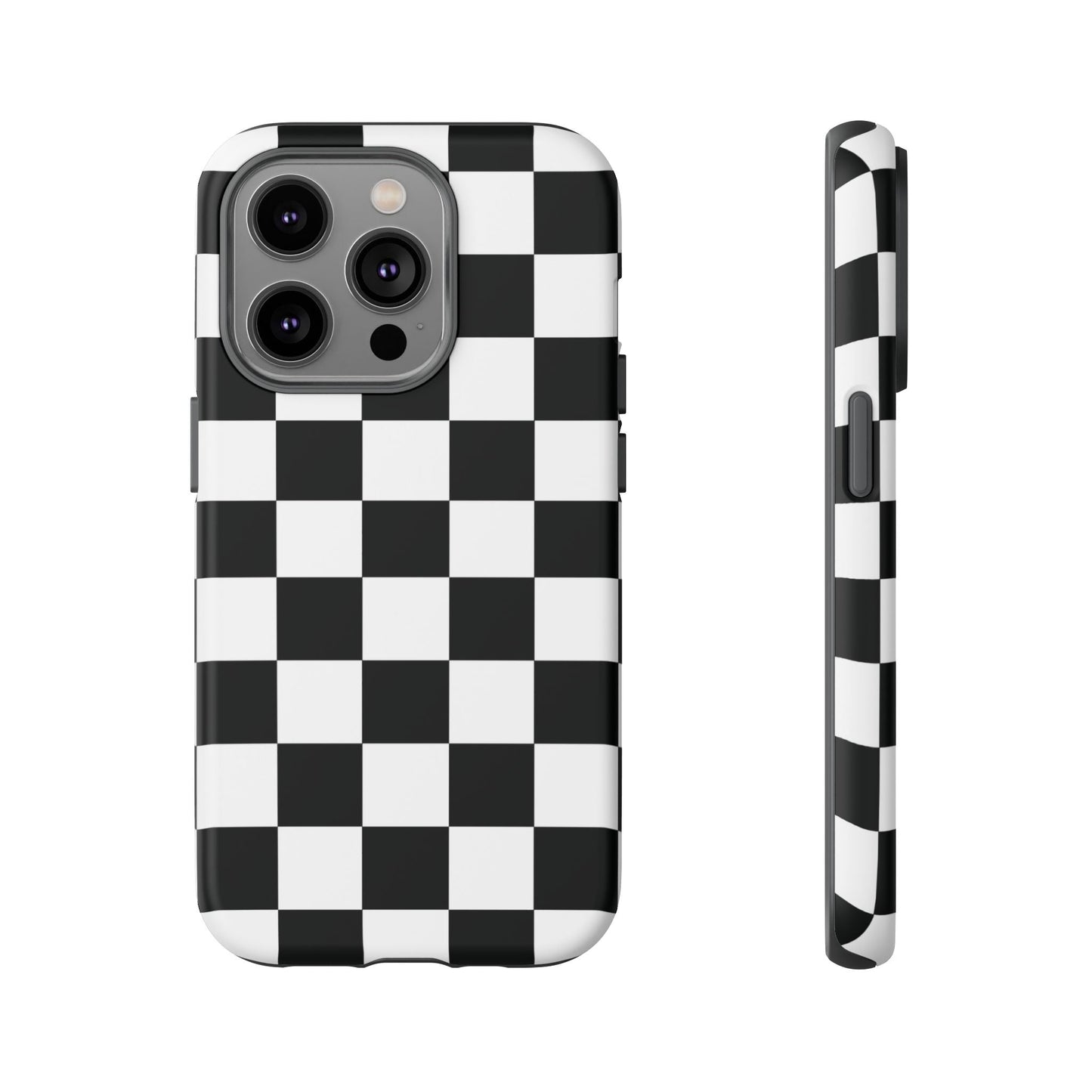 Checkered Protective Phone Cover High Gloss Black iPhone Case - iPhone 14 Pro / Matte - Phone Case