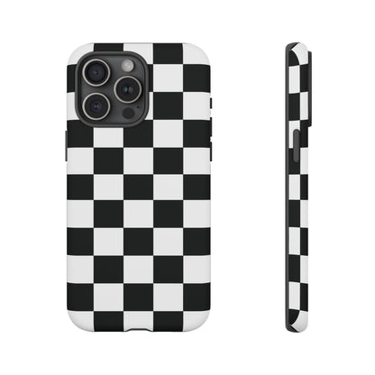 Checkered Protective Phone Cover High Gloss Black iPhone Case - iPhone 15 Pro Max / Matte - Phone Case