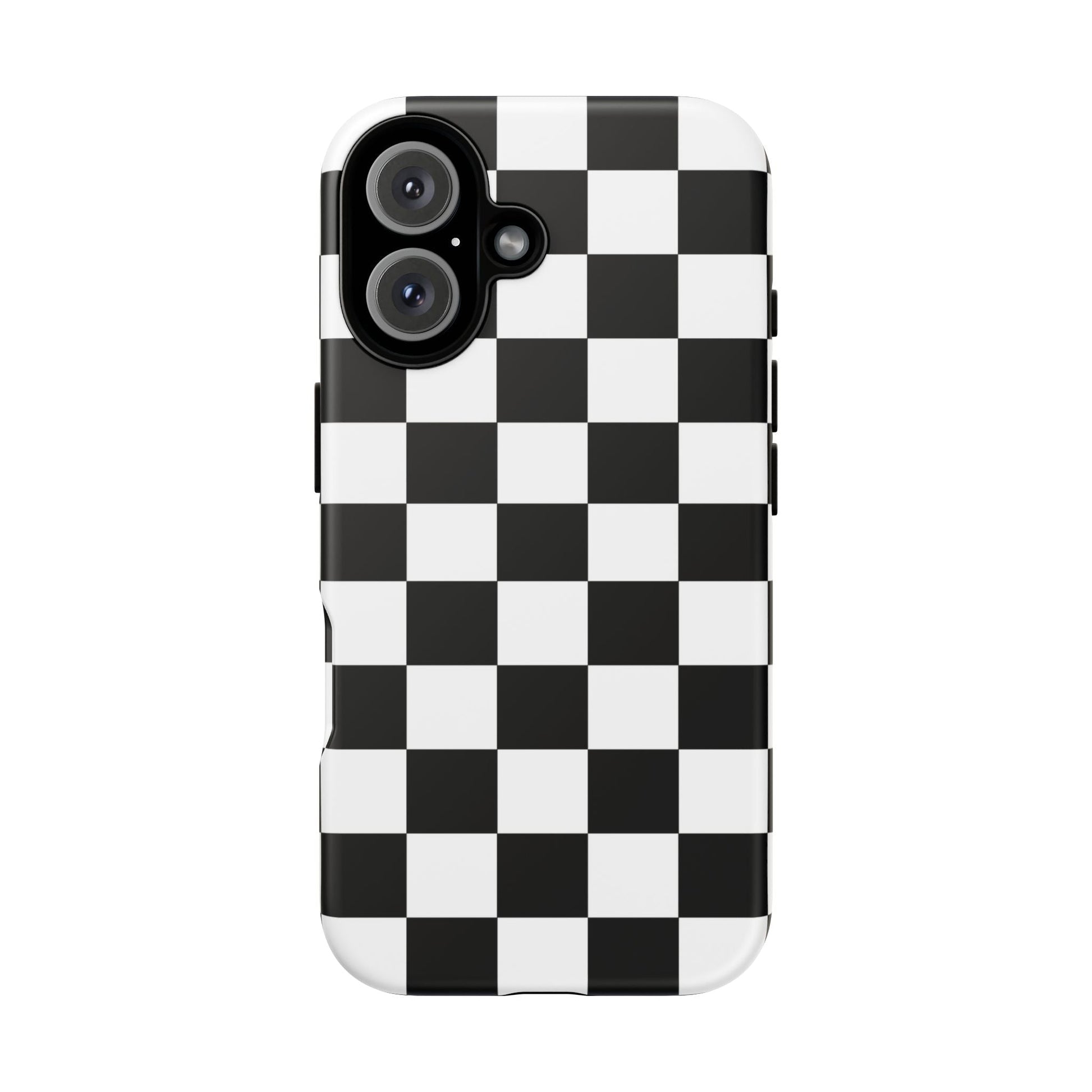 Checkered Protective Phone Cover High Gloss Black iPhone Case - iPhone 16 / Matte - Phone Case