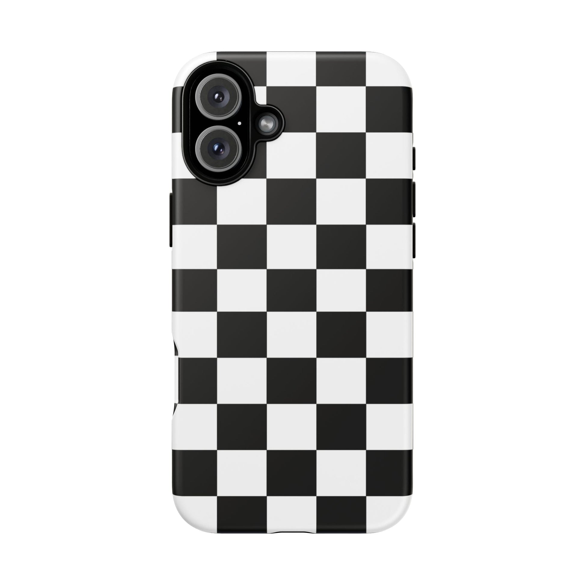 Checkered Protective Phone Cover High Gloss Black iPhone Case - iPhone 16 Plus / Matte - Phone Case