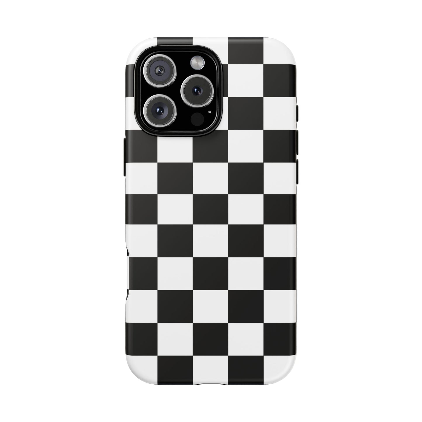 Checkered Protective Phone Cover High Gloss Black iPhone Case - iPhone 16 Pro Max / Matte - Phone Case