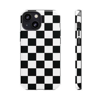 Checkered Protective Phone Cover High Gloss Black iPhone Case - iPhone 13 Mini / Glossy - Phone Case