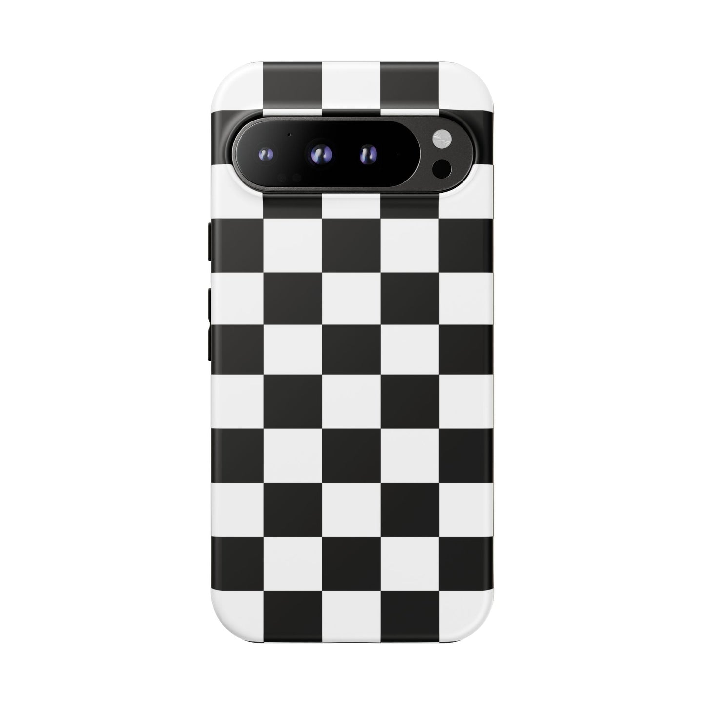 Checkered Protective Phone Cover High Gloss Black iPhone Case - Google Pixel 9 Pro XL / Matte - Phone Case