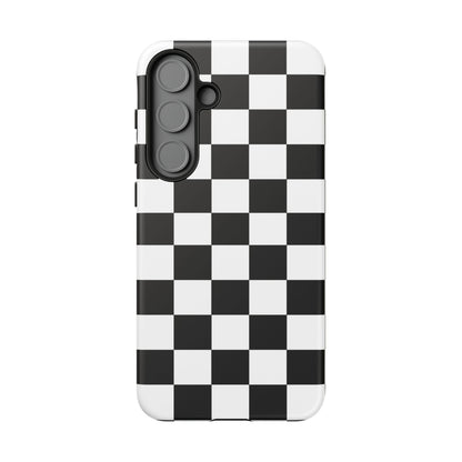 Checkered Protective Phone Cover High Gloss Black iPhone Case - Samsung Galaxy S25 Plus / Matte - Phone Case