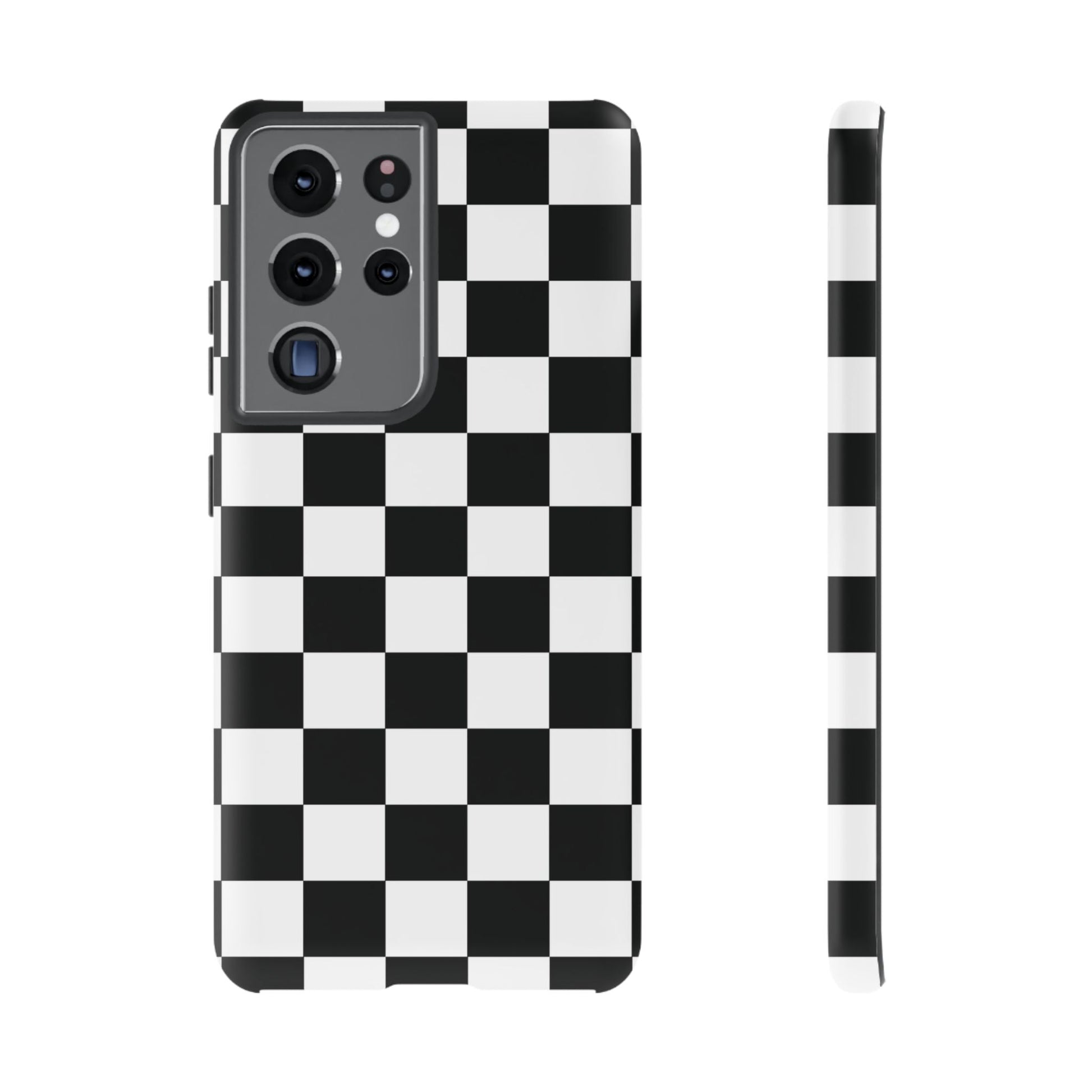 Checkered Protective Phone Cover High Gloss Black iPhone Case - Samsung Galaxy S21 Ultra / Matte - Phone Case