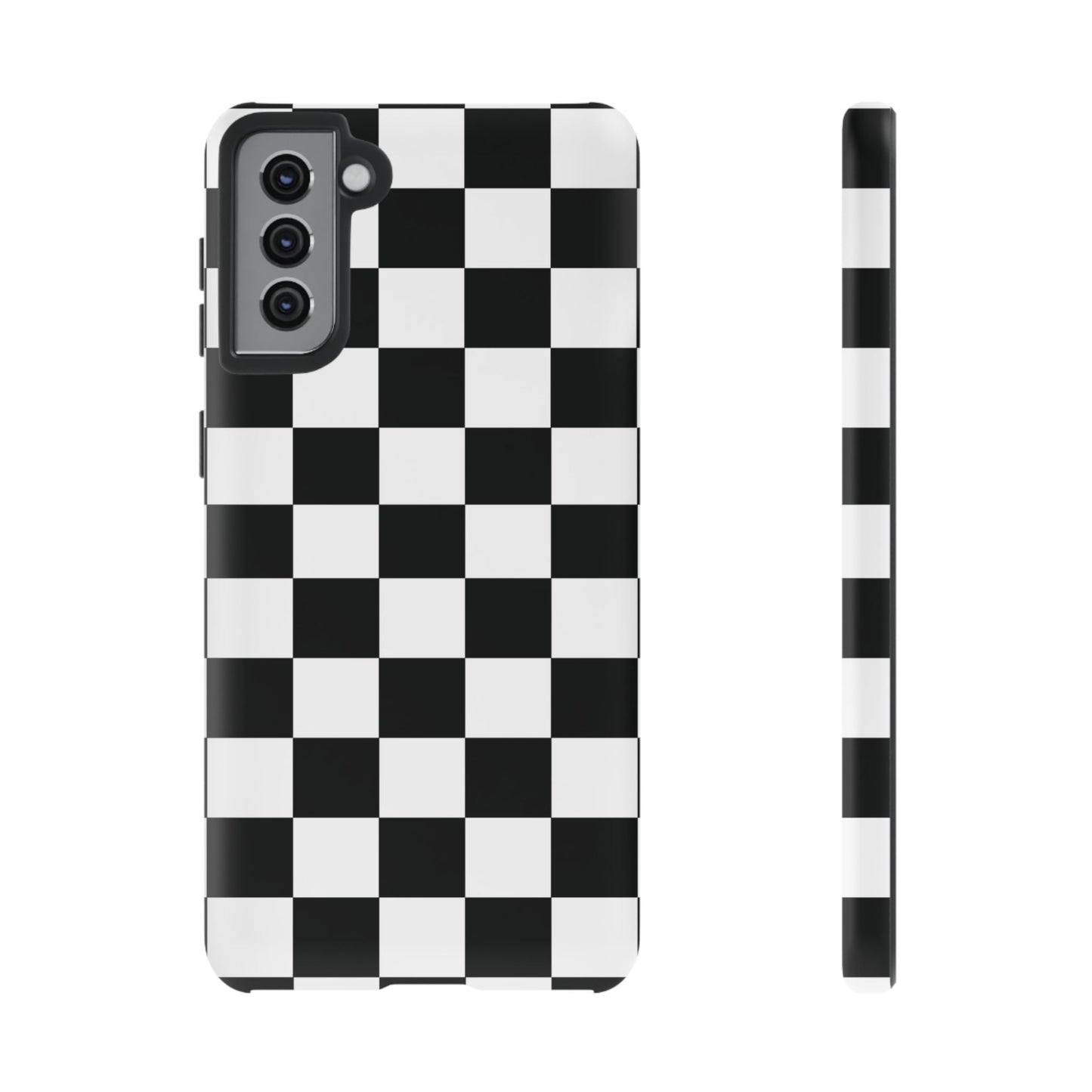 Checkered Protective Phone Cover High Gloss Black iPhone Case - Samsung Galaxy S21 Plus / Matte - Phone Case