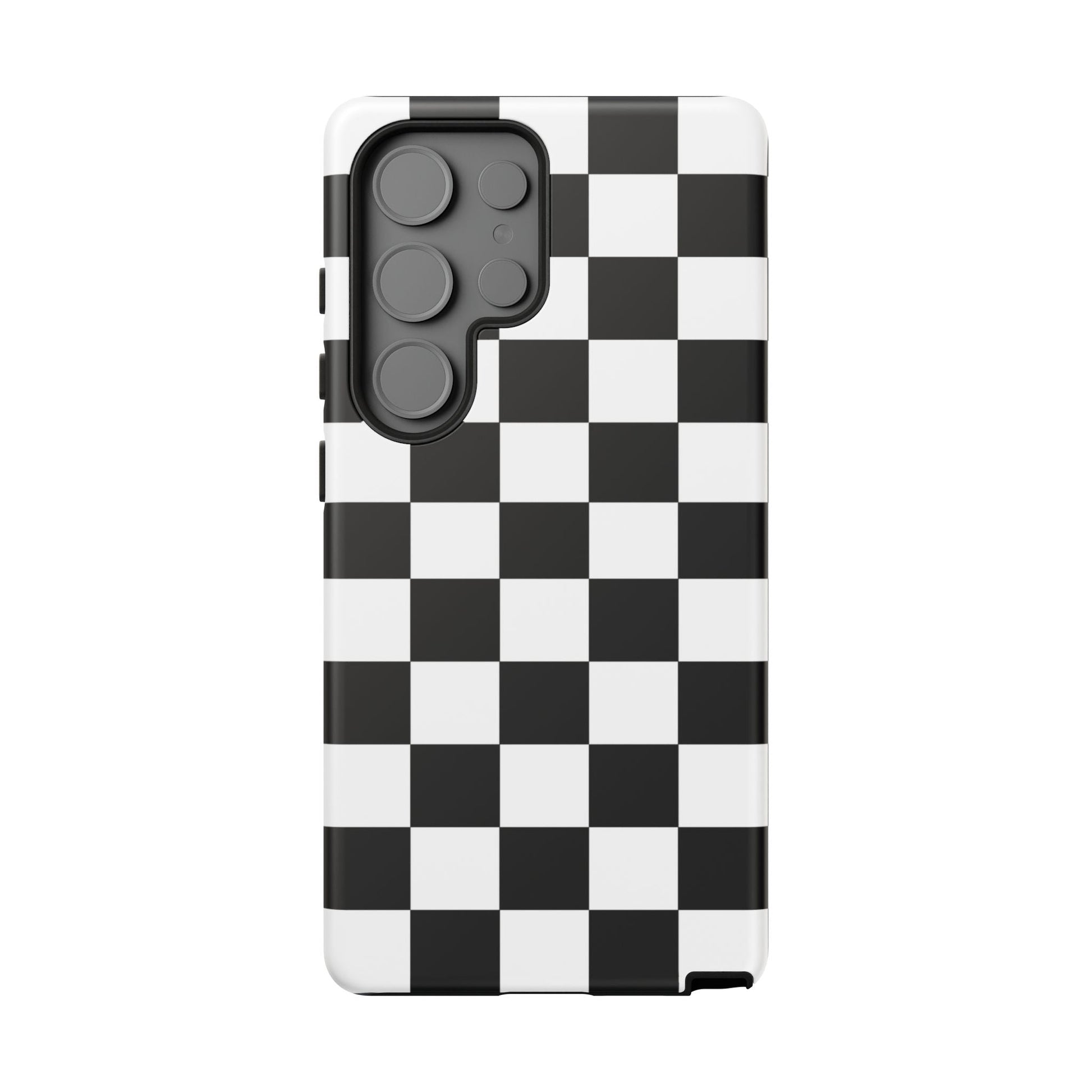 Checkered Protective Phone Cover High Gloss Black iPhone Case - Samsung Galaxy S25 Ultra / Matte - Phone Case