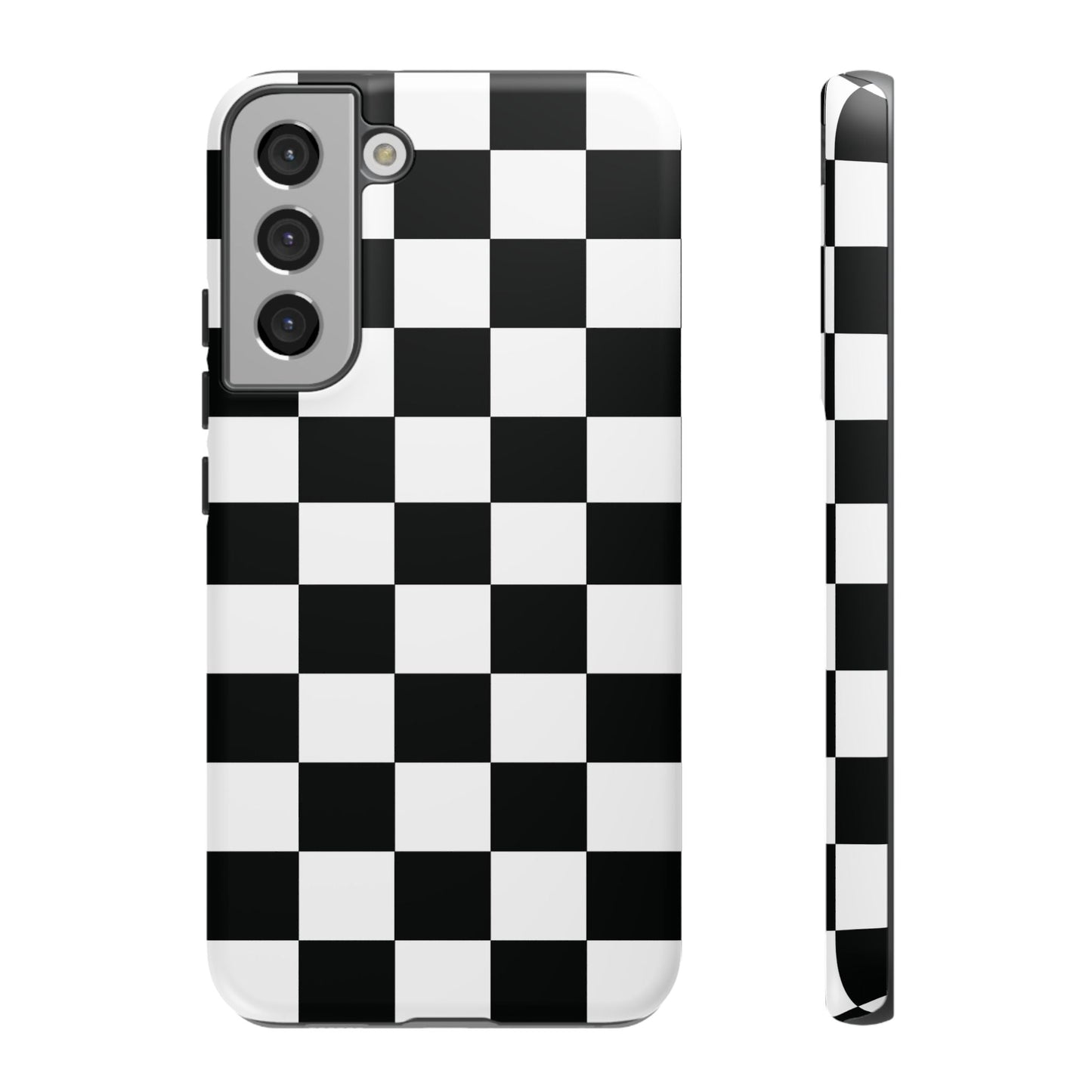 Checkered Protective Phone Cover High Gloss Black iPhone Case - Samsung Galaxy S22 Plus / Matte - Phone Case