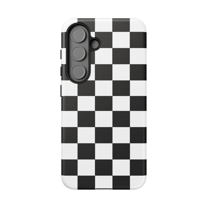 Checkered Protective Phone Cover High Gloss Black iPhone Case - Samsung Galaxy S25 / Matte - Phone Case