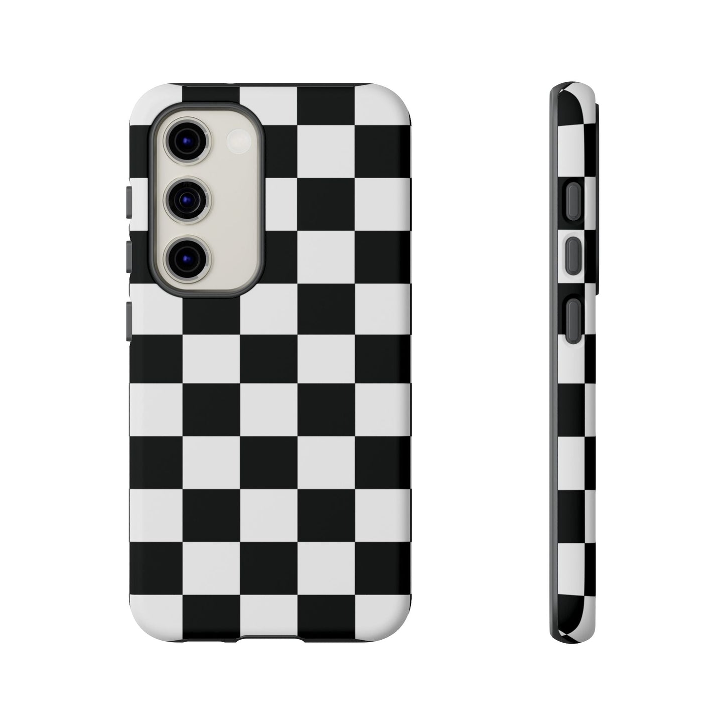 Checkered Protective Phone Cover High Gloss Black iPhone Case - Samsung Galaxy S23 / Matte - Phone Case