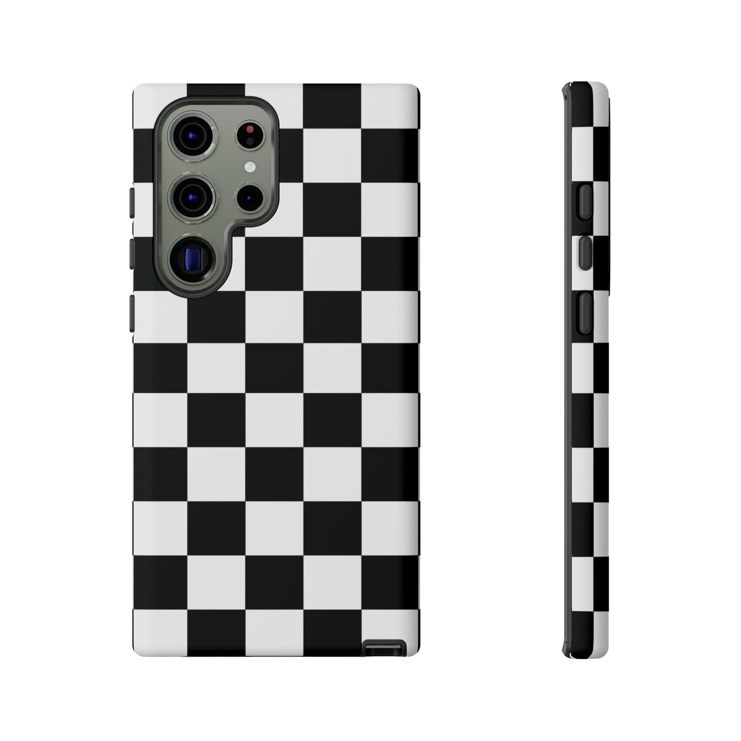 Checkered Protective Phone Cover High Gloss Black iPhone Case - Samsung Galaxy S23 Ultra / Matte - Phone Case