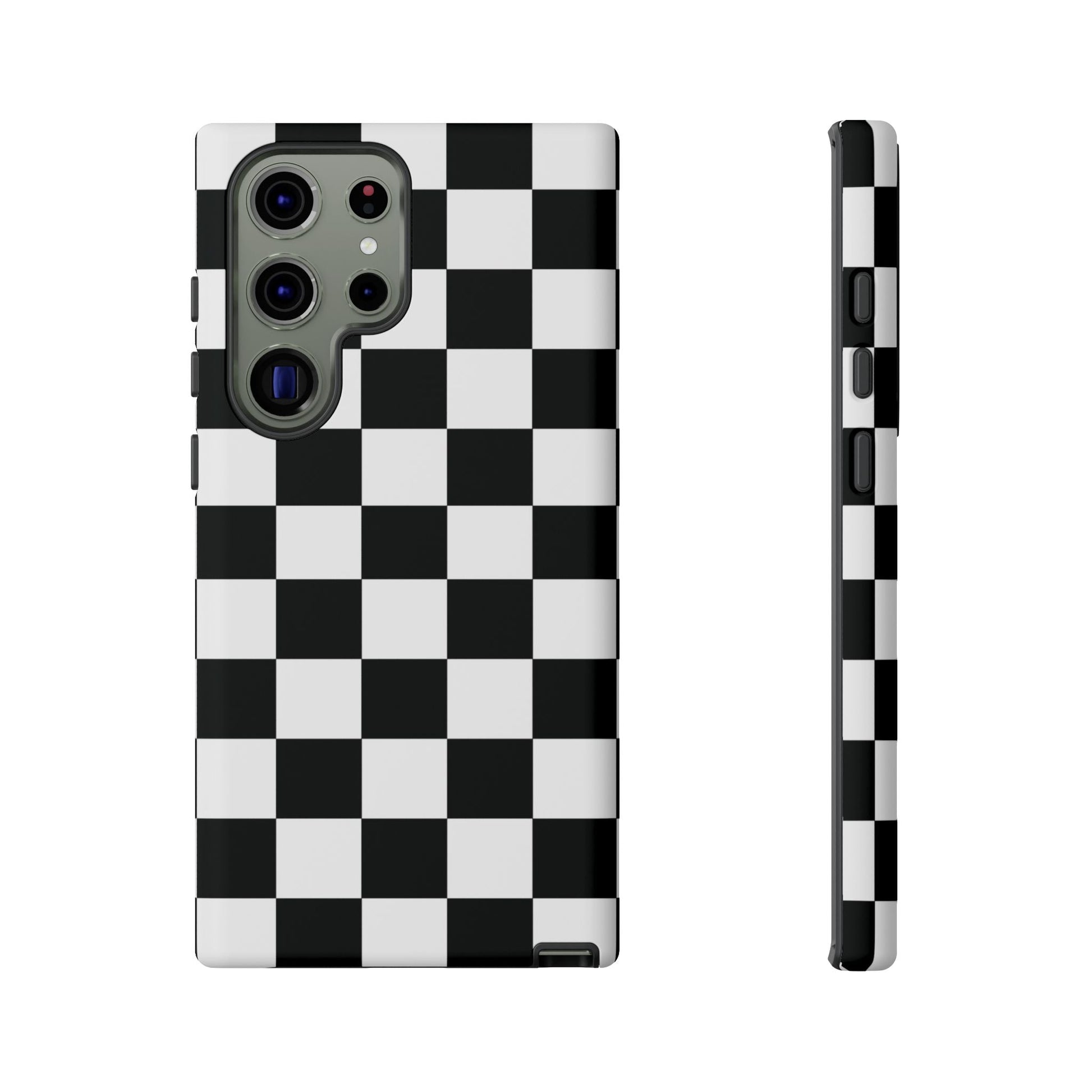 Checkered Protective Phone Cover High Gloss Black iPhone Case - Samsung Galaxy S23 Ultra / Matte - Phone Case