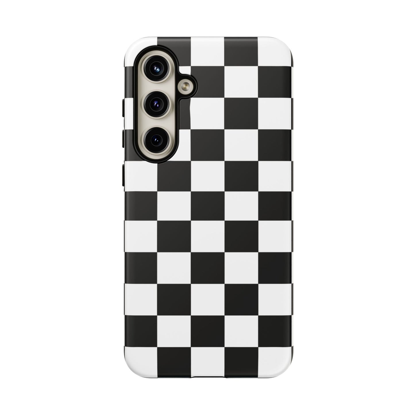 Checkered Protective Phone Cover High Gloss Black iPhone Case - Samsung Galaxy S24 Plus / Matte - Phone Case