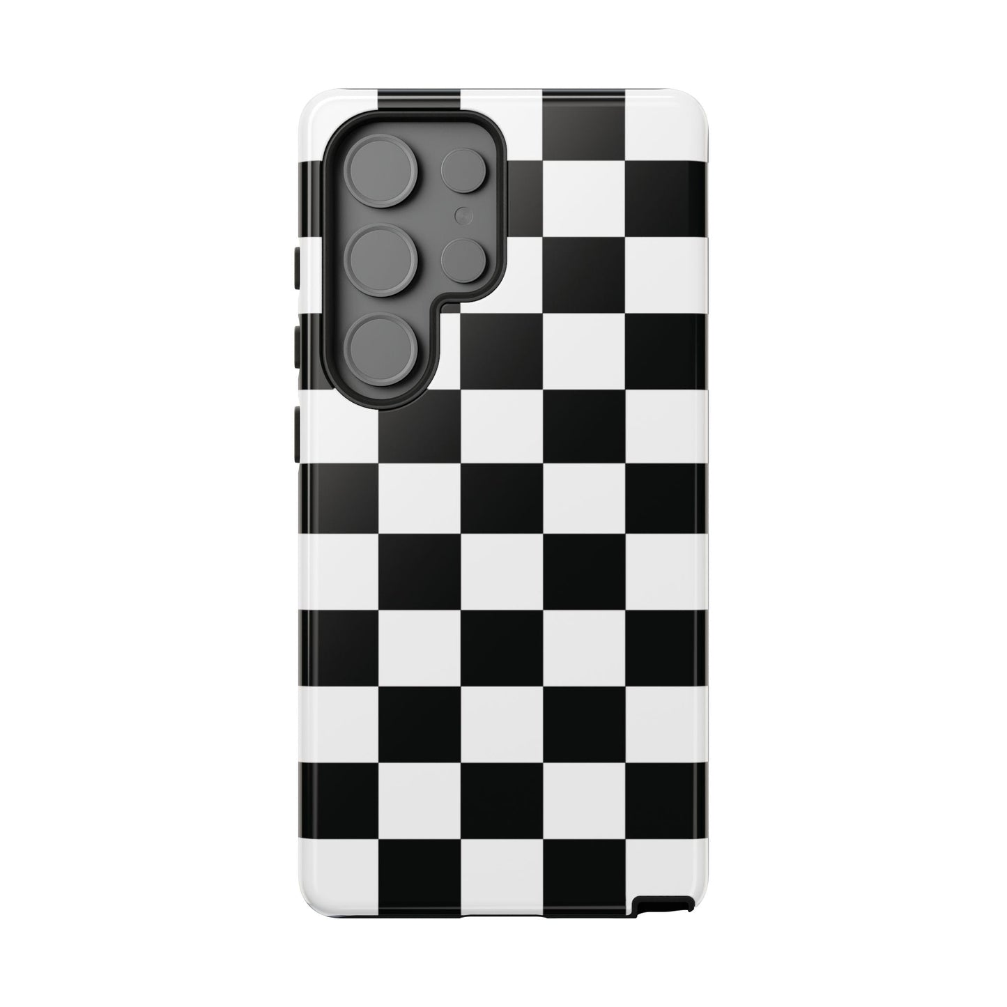 Checkered Protective Phone Cover High Gloss Black iPhone Case - Samsung Galaxy S25 Ultra / Glossy - Phone Case