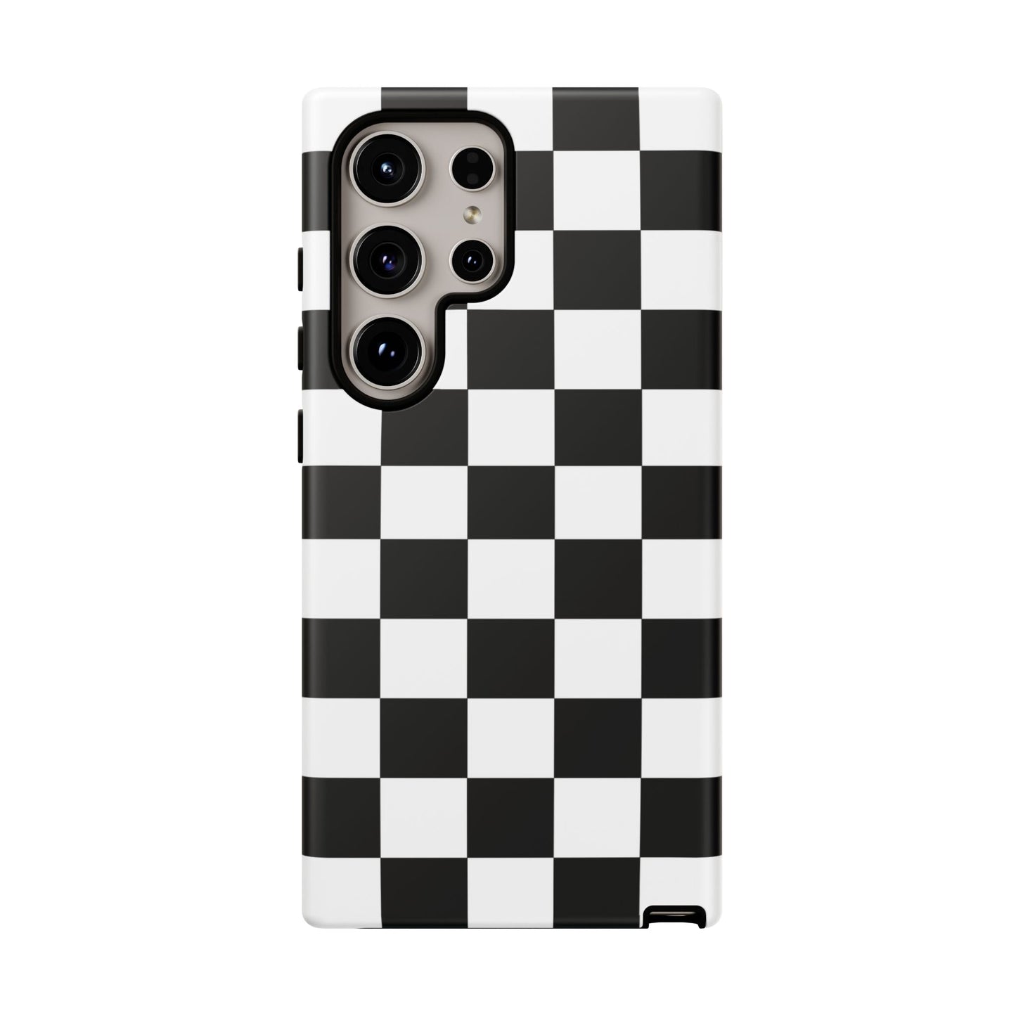 Checkered Protective Phone Cover High Gloss Black iPhone Case - Samsung Galaxy S24 Ultra / Matte - Phone Case