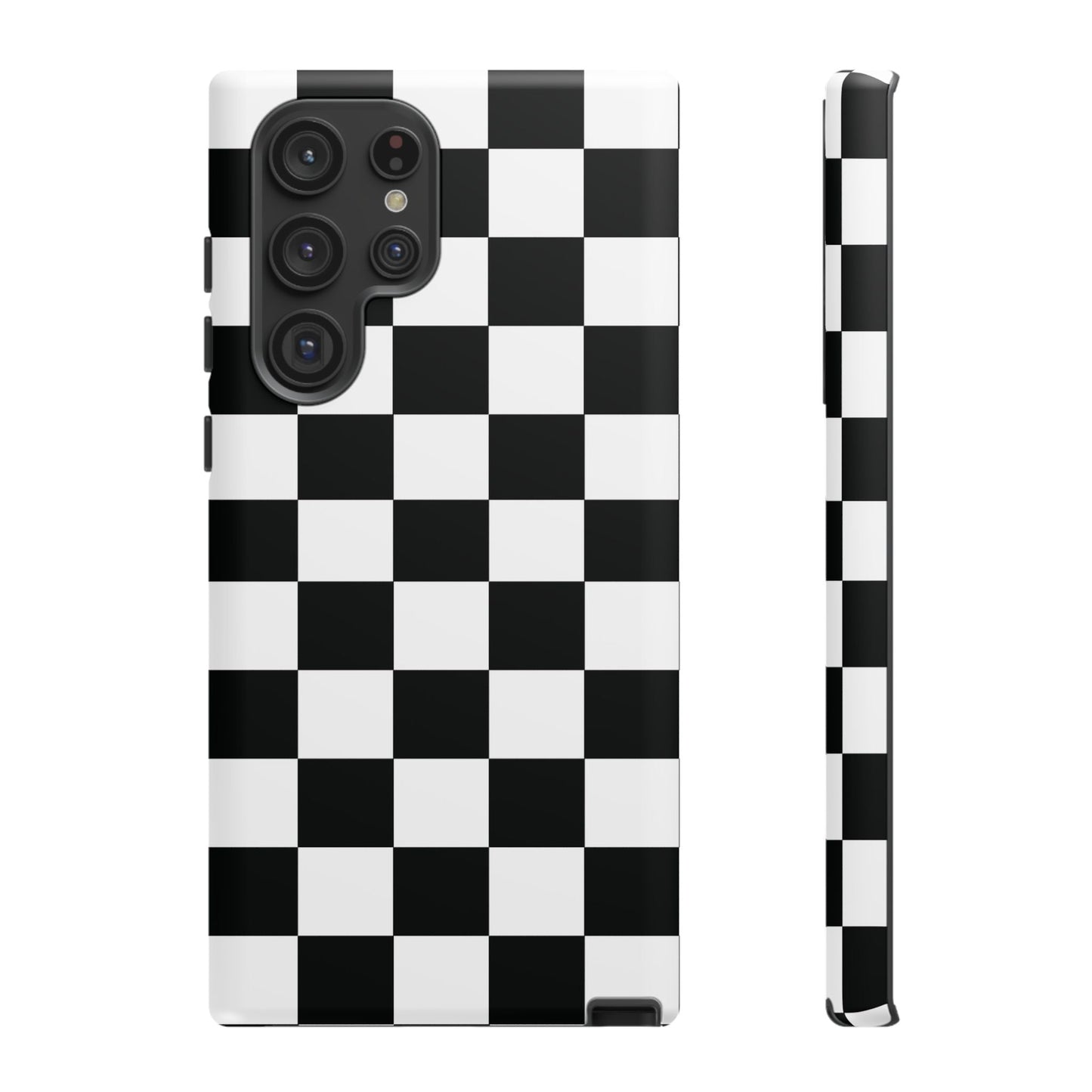 Checkered Protective Phone Cover High Gloss Black iPhone Case - Samsung Galaxy S22 Ultra / Matte - Phone Case