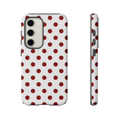 Cherry Red Polka dot Phone Case Cover - Samsung Galaxy S23 / Matte - Phone Case