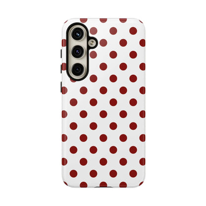 Cherry Red Polka dot Phone Case Cover - Samsung Galaxy S24 Plus / Glossy - Phone Case