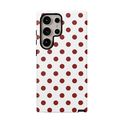 Cherry Red Polka dot Phone Case Cover - Samsung Galaxy S24 Ultra / Matte - Phone Case