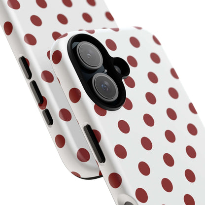 Cherry Red Polka dot Tough Case Phone Case for iPhone, Samsung, Google