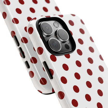 Cherry Red Polka dot Tough Case Phone Case for iPhone, Samsung, Google