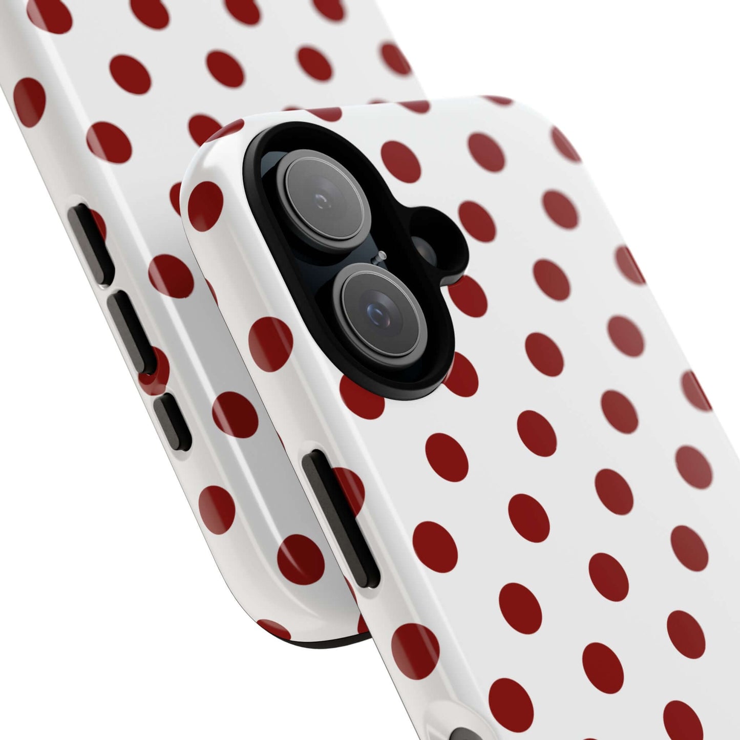 Cherry Red Polka dot Tough Case Phone Case for iPhone, Samsung, Google