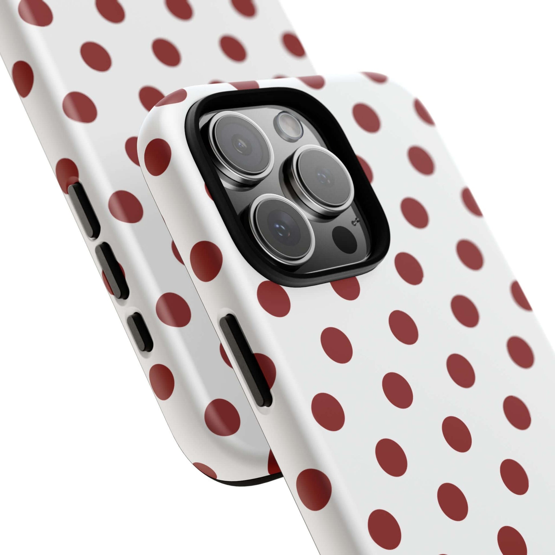 Cherry Red Polka dot Tough Case Phone Case for iPhone, Samsung, Google